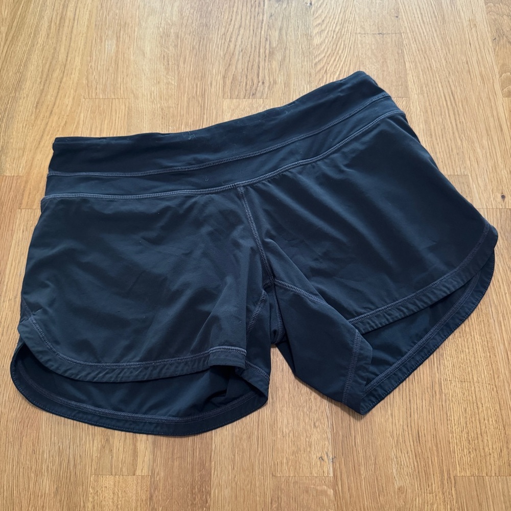Lululemon 4 Black Stretch Waist Athletic Shorts